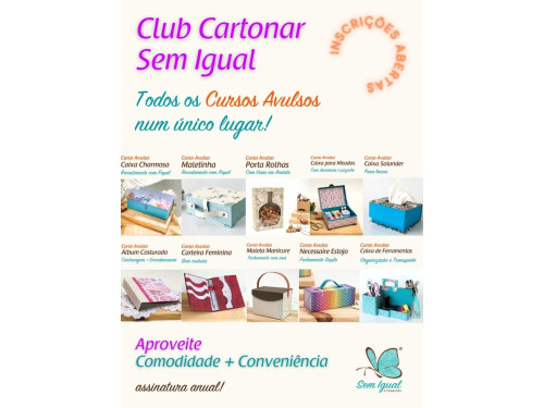 Curso Online Cartonagem Club | O Clube de Cartonagem da Sem Igual
