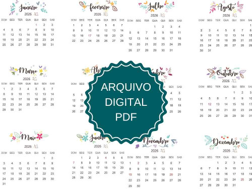 PROJETO DIGITAL Calendário Pequeno - Miolo 2026